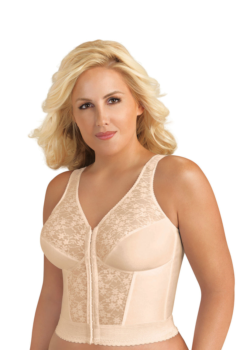 FULLY® Front Close Wirefree Longline Posture Bra with Lace