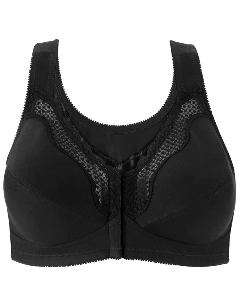 Women Back Buckle Cotton Bra Wire Size Underwear Widened Shoulder Straps  Brasieres Comfort Black Breast Cover Female (Color : C5, Cup Size : 85C)