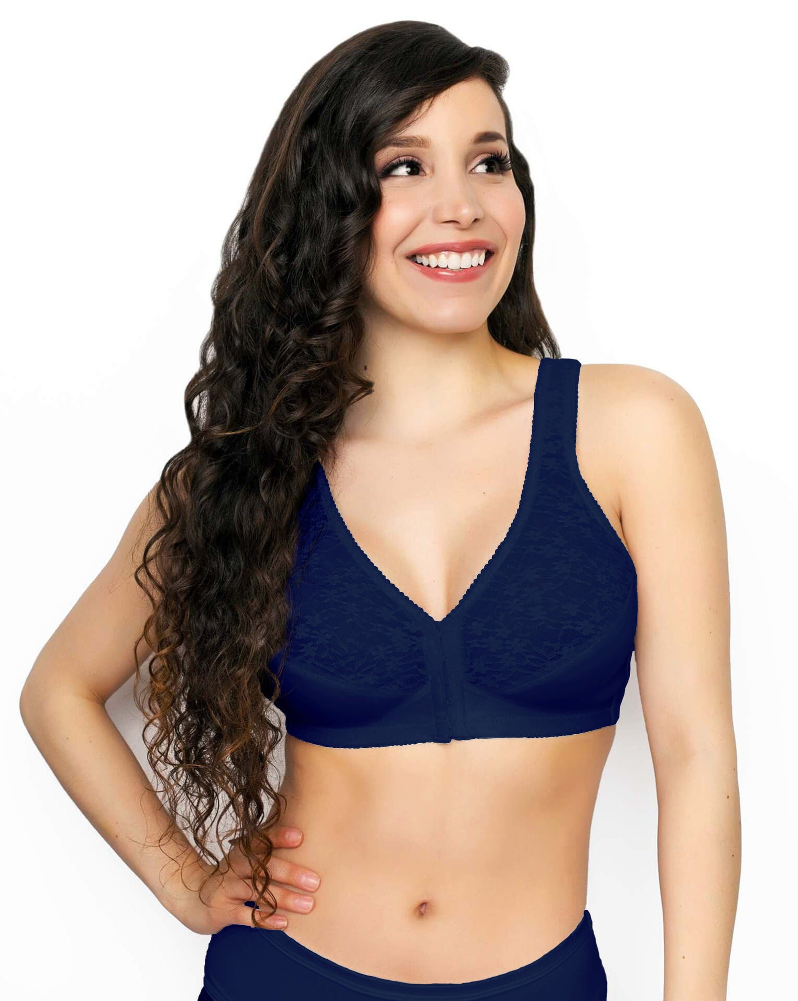 FULLY® Front Close Wirefree Posture Bra with Lace