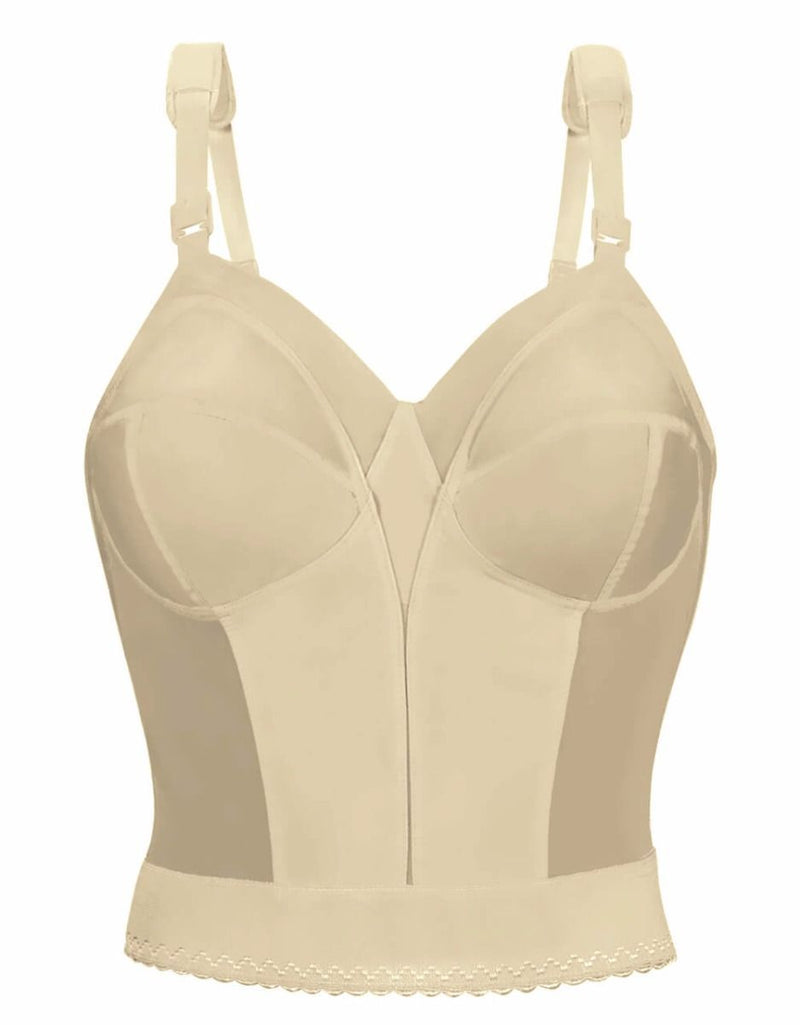 Exquisite Form 2558 Jacquard Satin Divided Cup Wire Free Bra