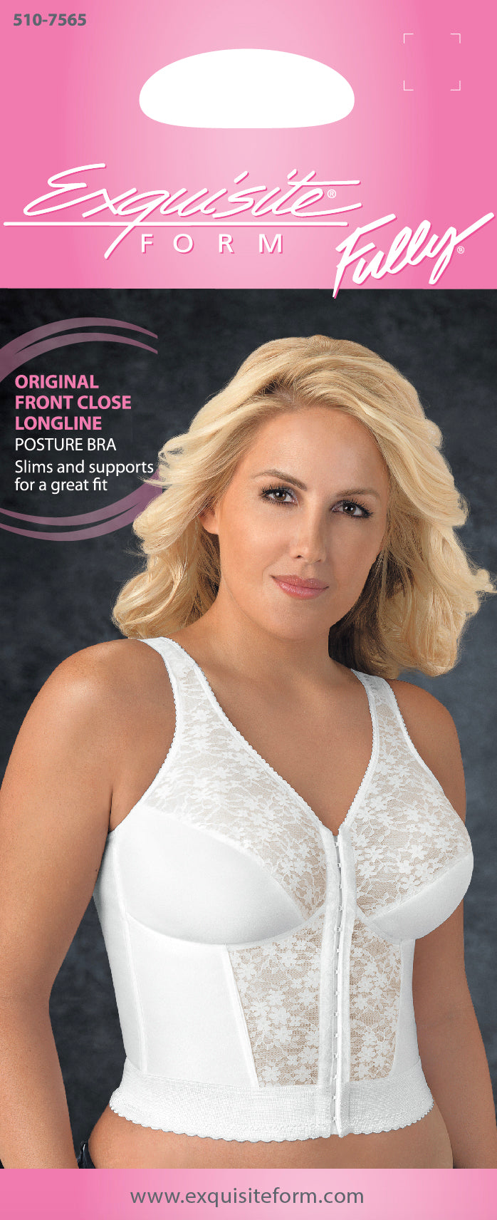 Womens Exquisite Form Fully® Front Close Wire-Free Longline Bra - Boscov's